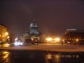 Вид на Исаакиевскую площадь ночью. В ансамбль площади входит здание гостиницы 